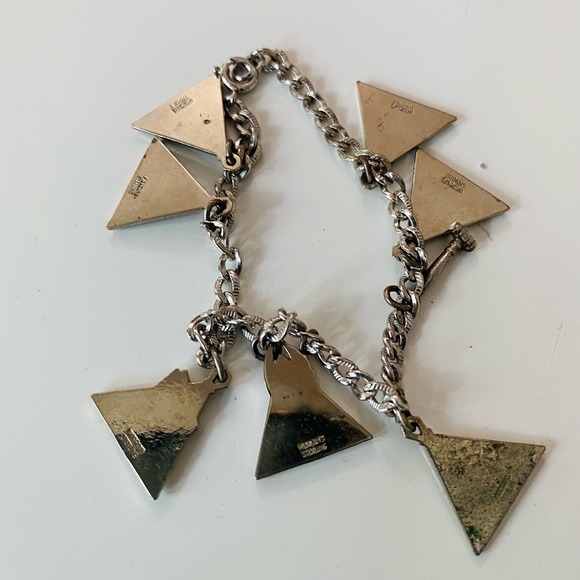 Sterling Silver Charlas Bracelet - Sorority - Pyramids - Vintage - Picture 6 of 13